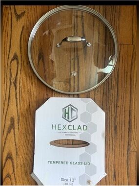 HexClad 12" Tempered Glass Lid - Clear with Silver Rim